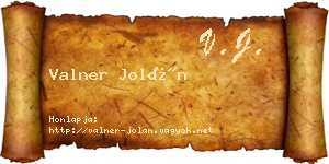 Valner Jolán névjegykártya