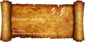 Valner Jolán névjegykártya