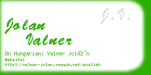 jolan valner business card